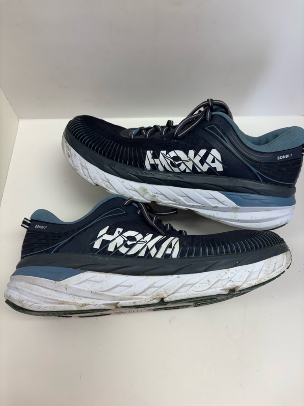 HOKA M BONDI 7 WIDE ATHLETIC RUNNING WORK SHOE SNEAKER MEN US 10  BLACK